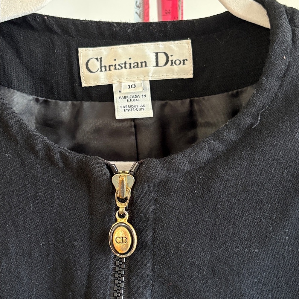 Vintage 1990s Christian Dior Zip-Up top size 10 - Picture 2 of 4